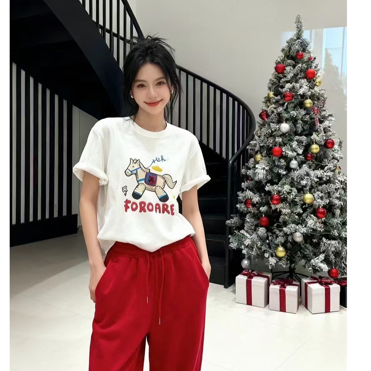 【卡蔻】941285马年短袖（冬季短袖）