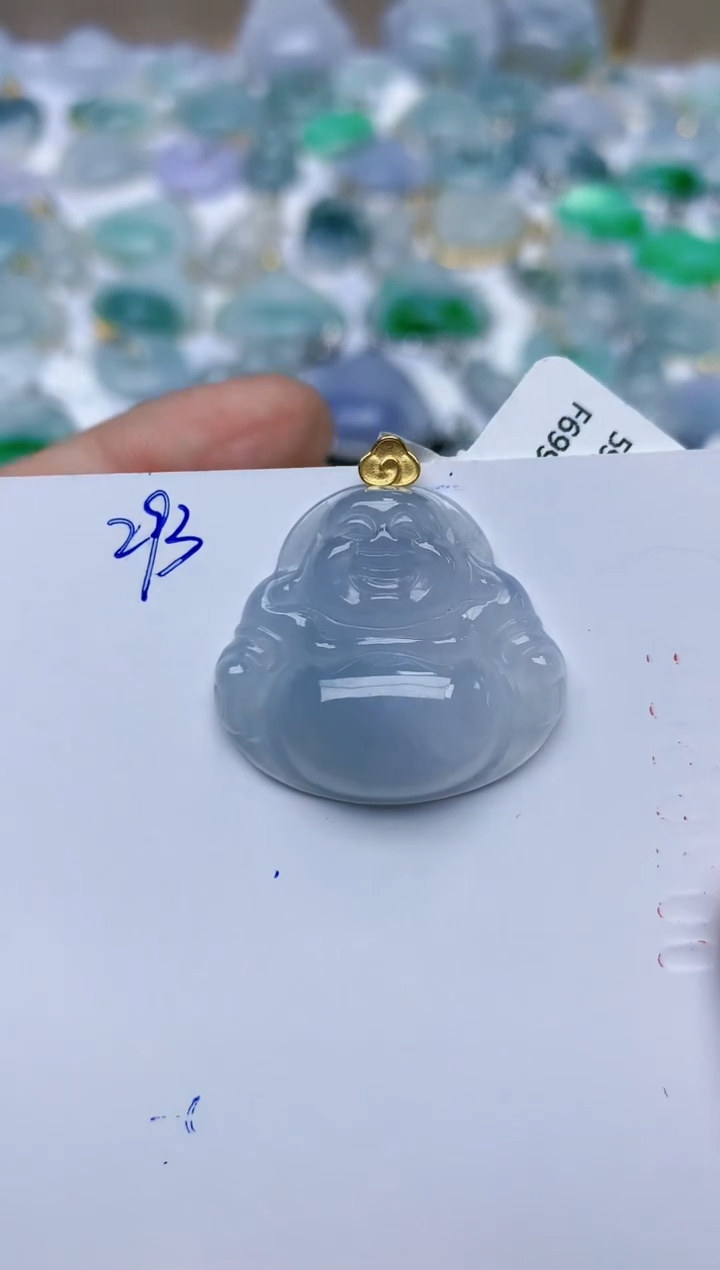 【闪购商品】翡翠颈饰18K金镶嵌天然翡翠A货    