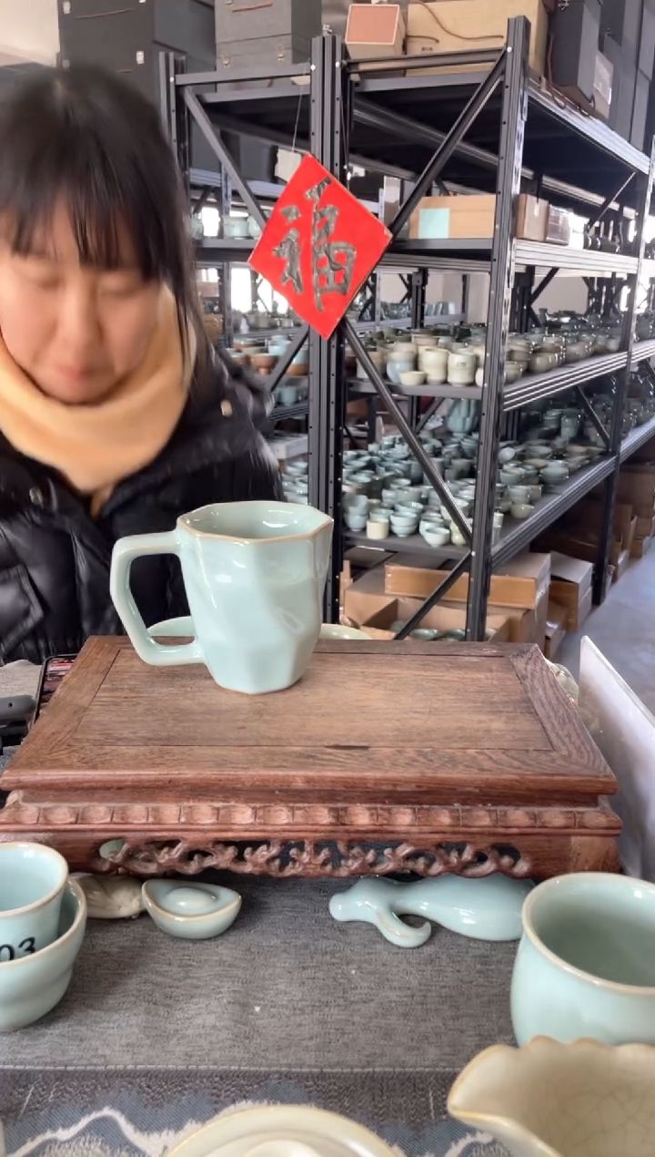 【闪购商品】其他微瑕天青水立方杯