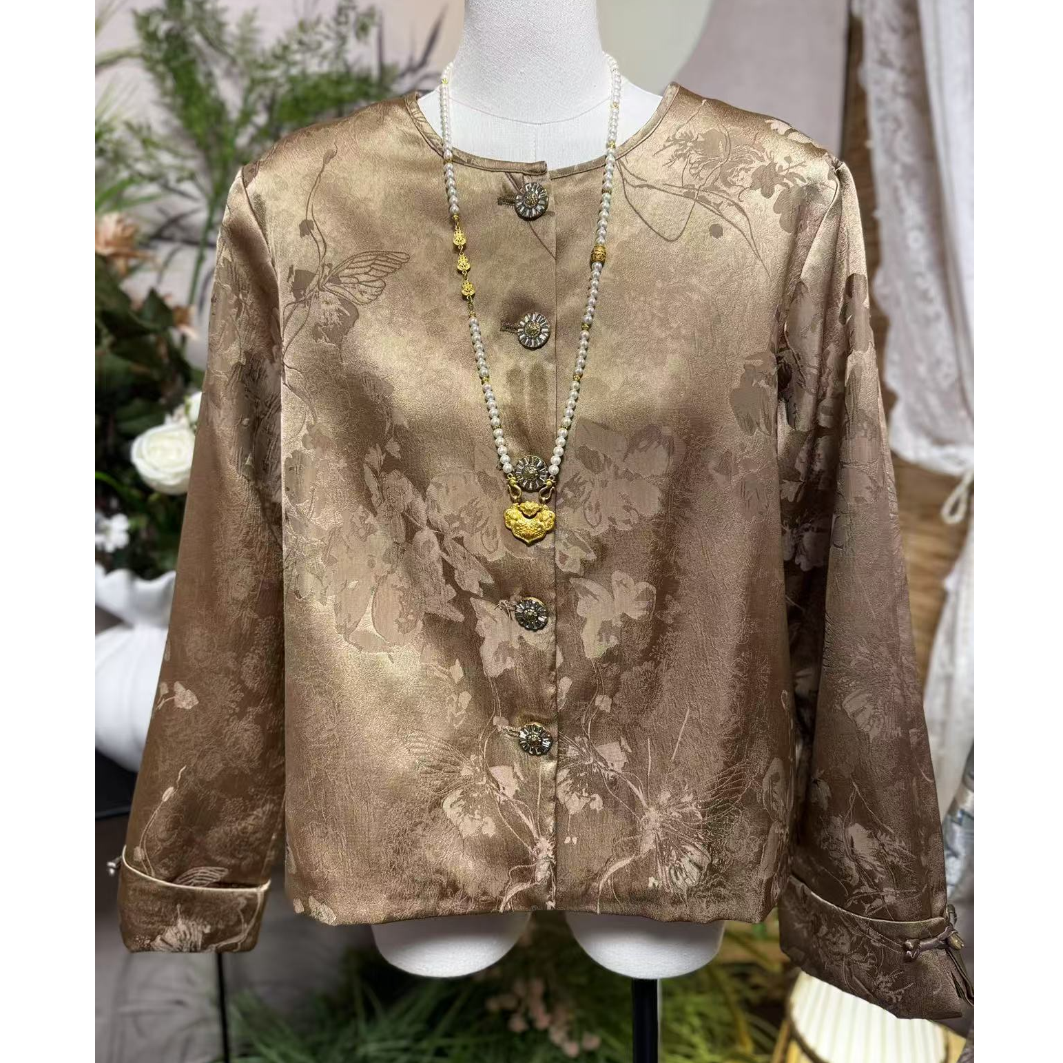 新中式国风提花外套春装女款2025年新款今年流行的独特超好看上衣