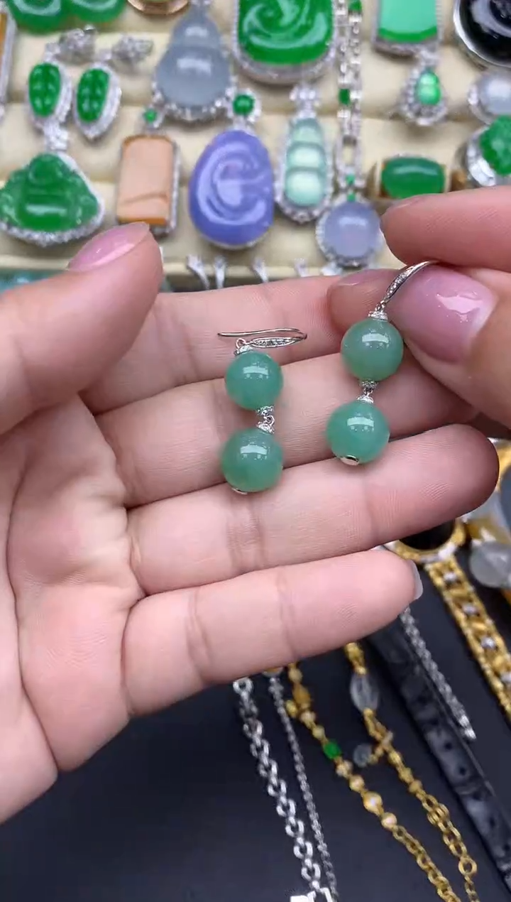 【闪购商品】翡翠耳饰18K金镶嵌220-中国好珍宝