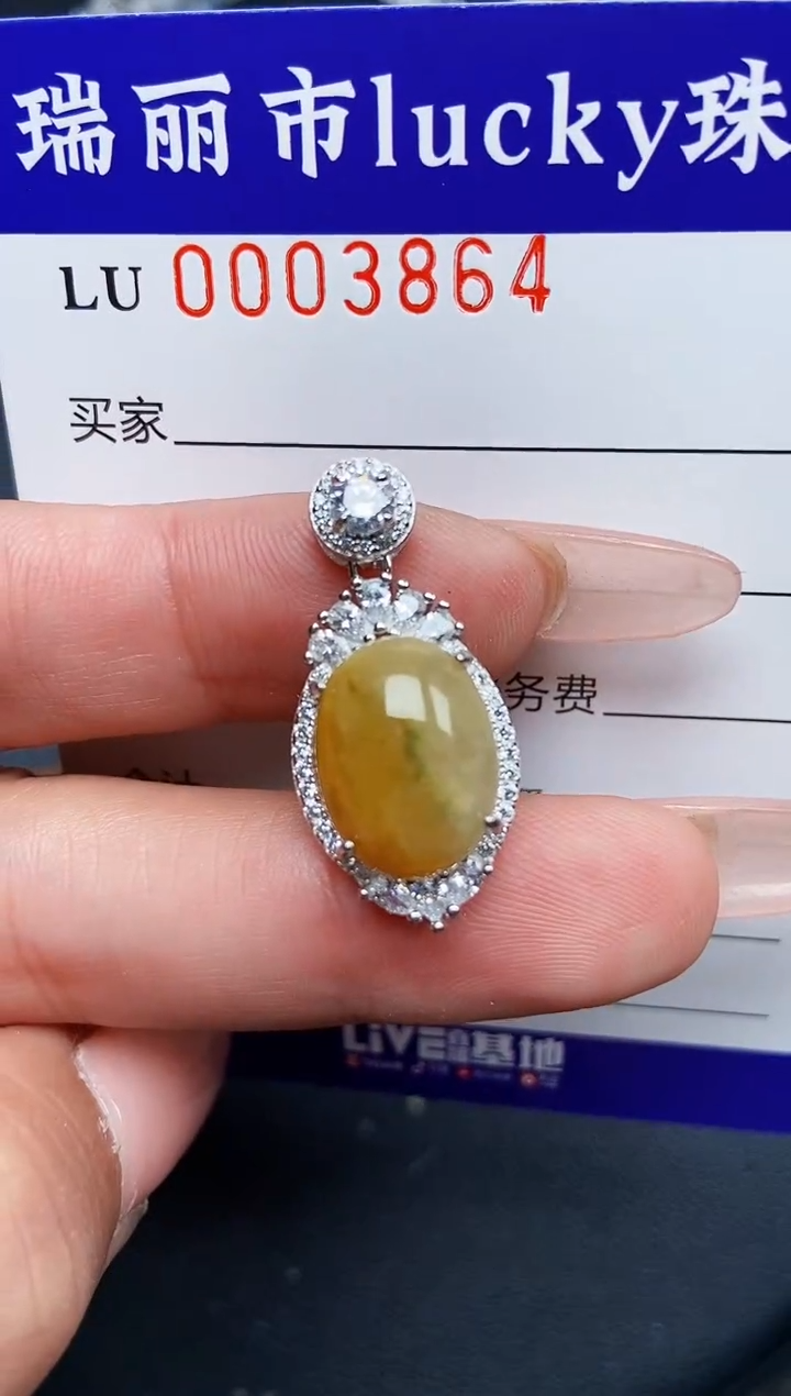 【闪购商品】翡翠颈饰银S925镶嵌3864