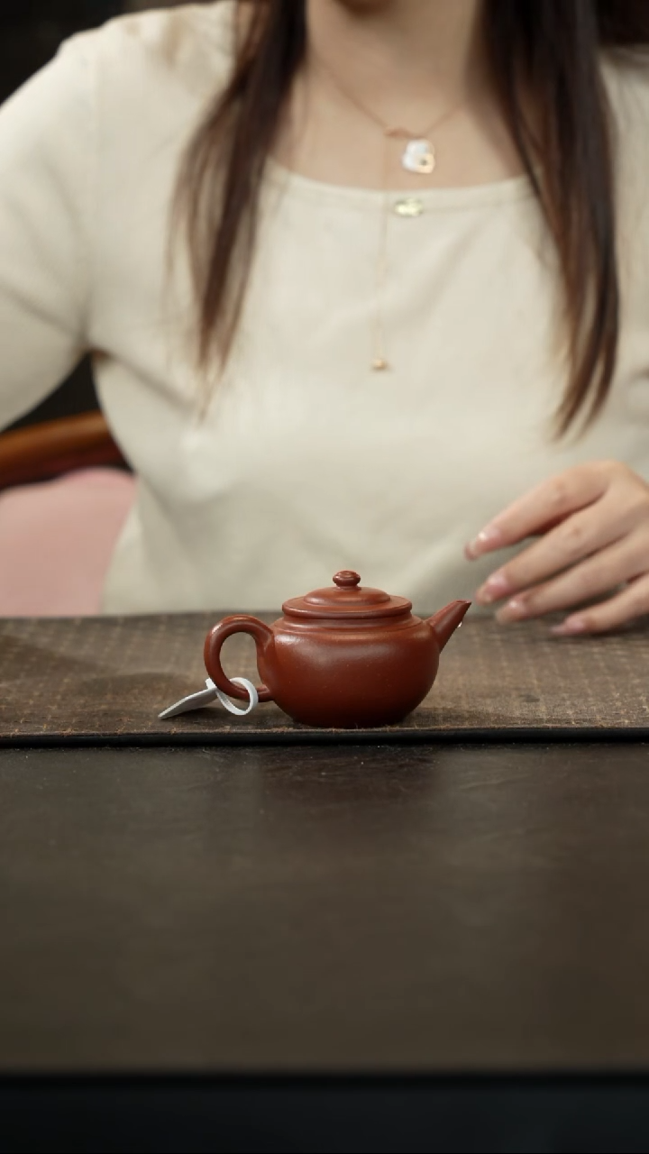 茶壶紫砂红降坡小大亨上腰圆130cc
