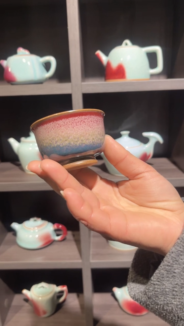 【闪购商品】瓷片钧尚源绿霞釉色小客杯