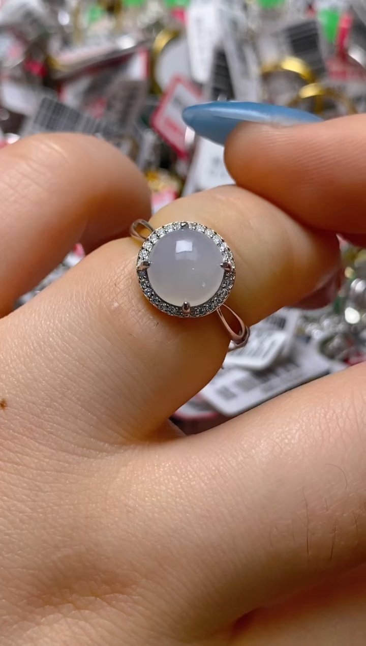 银S925镶嵌戒指翡翠百内无证书