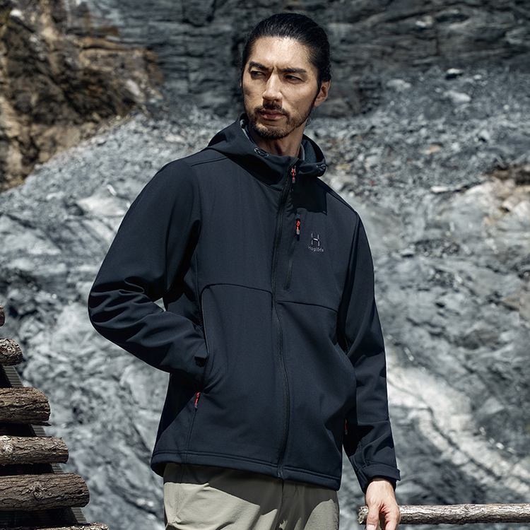 【新款连帽软壳】Haglofs火柴棍男女户外运动徒步登山连帽软壳外套