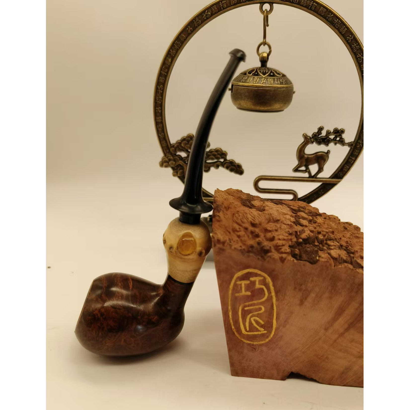 027小老头手工竹节橡果精品斗