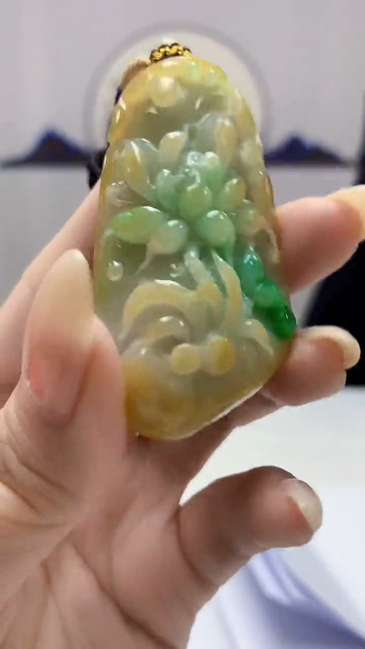 定制翡翠未镶嵌4969DD-毛货挂件86