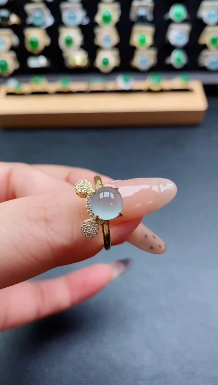 银S925镶嵌戒指翡翠1