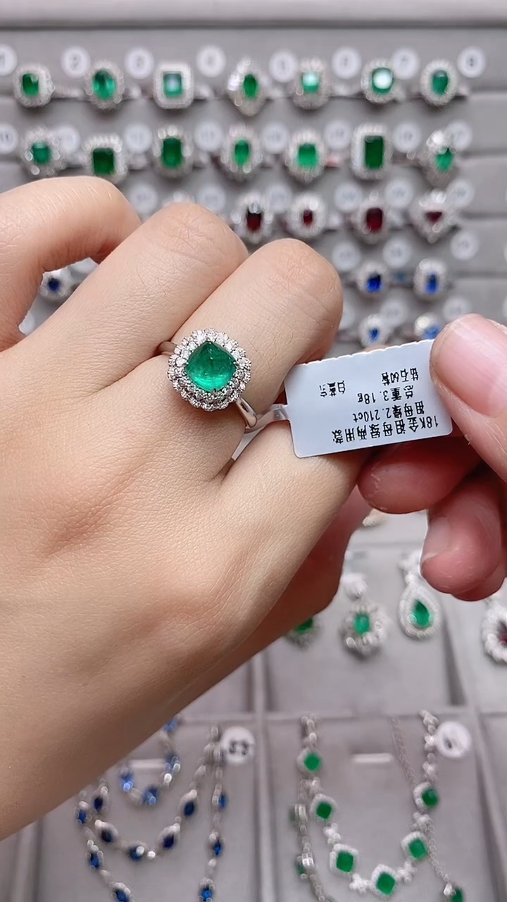 【闪购商品】祖母绿18K金戒指18K金镶嵌·