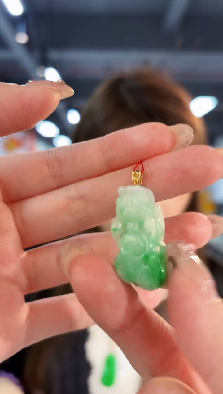 【闪购商品】翡翠颈饰18K金镶嵌 缅料A货/支持复检/一件