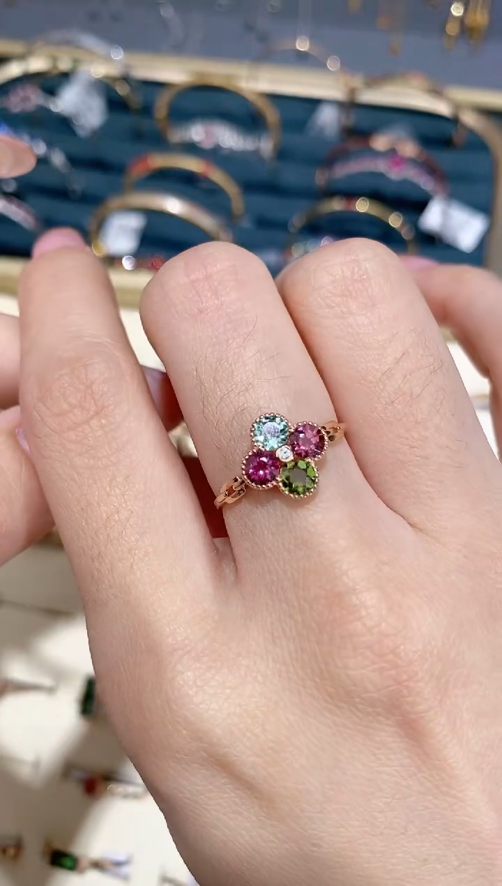 【闪购商品】碧玺戒指18K金镶嵌戒指