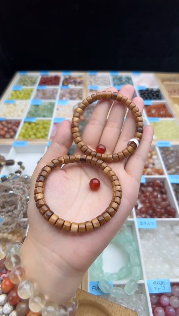 未镶嵌手串玛瑙/玉髓红玛瑙直切文玩手串多样性发一