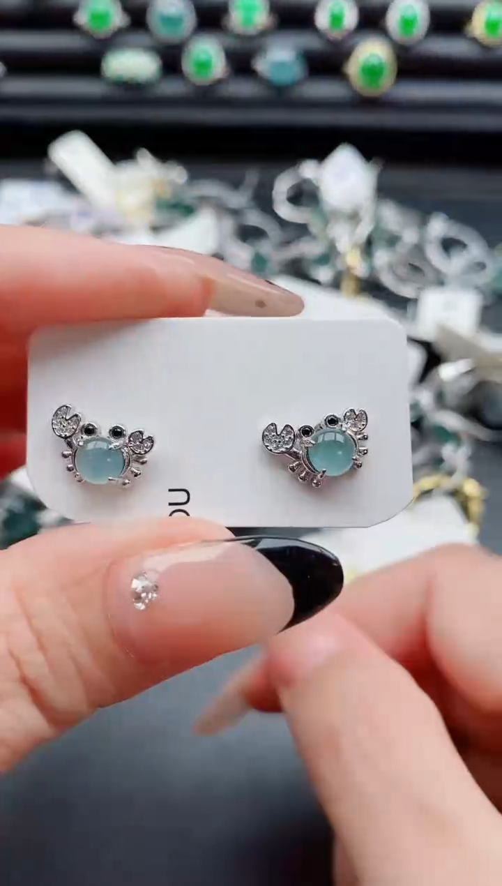 银S925镶嵌戒指翡翠1