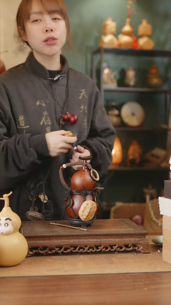 【闪购商品】195号精品天然大漆工艺防渗内胆酒葫芦~