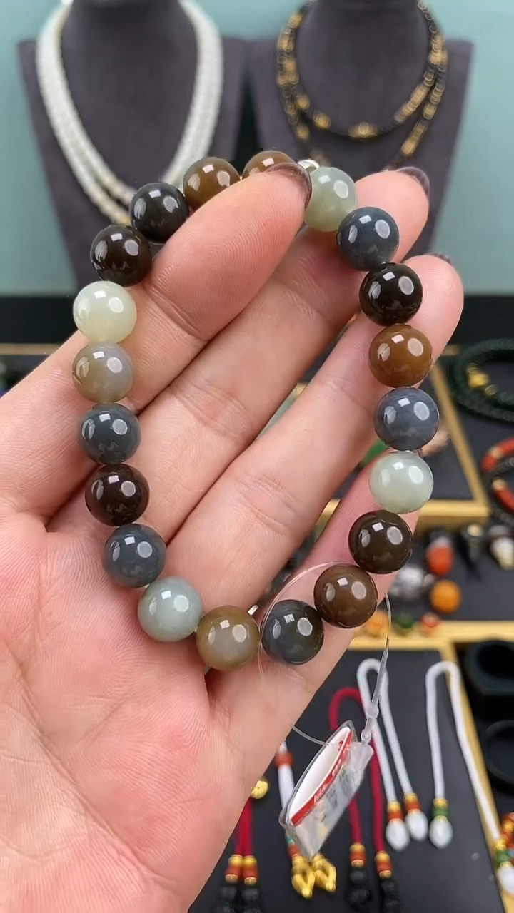 【闪购商品】和田玉-未镶嵌10mm楼兰圆珠手串