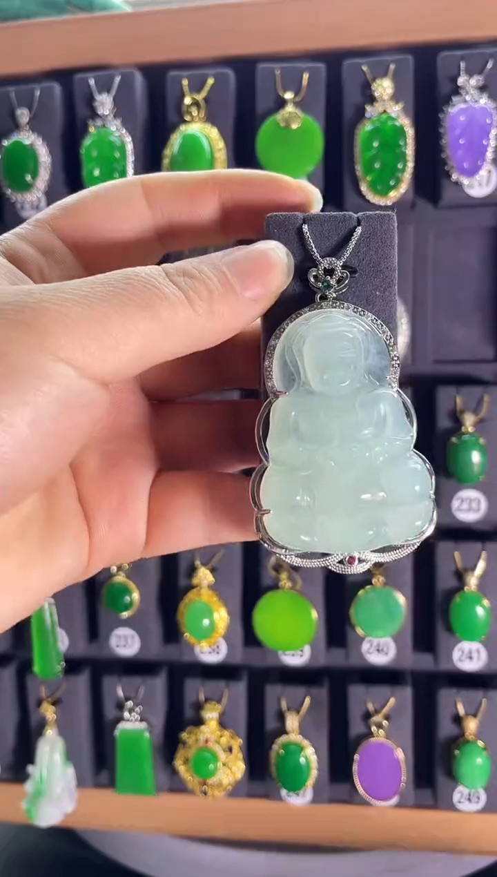 【闪购商品】翡翠耳饰银S925镶嵌225..