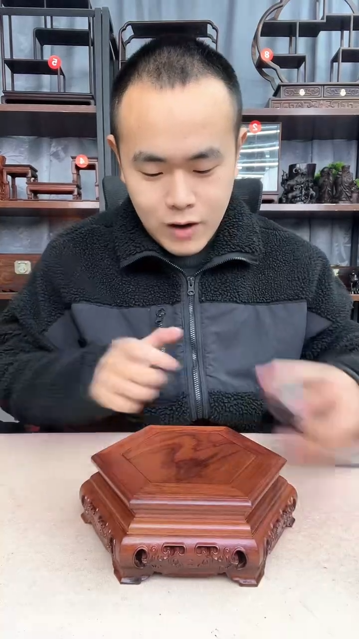 【闪购商品】乌木类端景台小李子红木工艺品