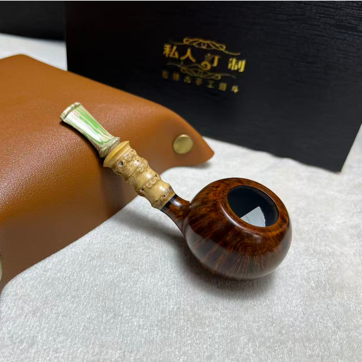 竹节苹果石楠木烟斗手工3毫米烟道自由式斗型老料新工