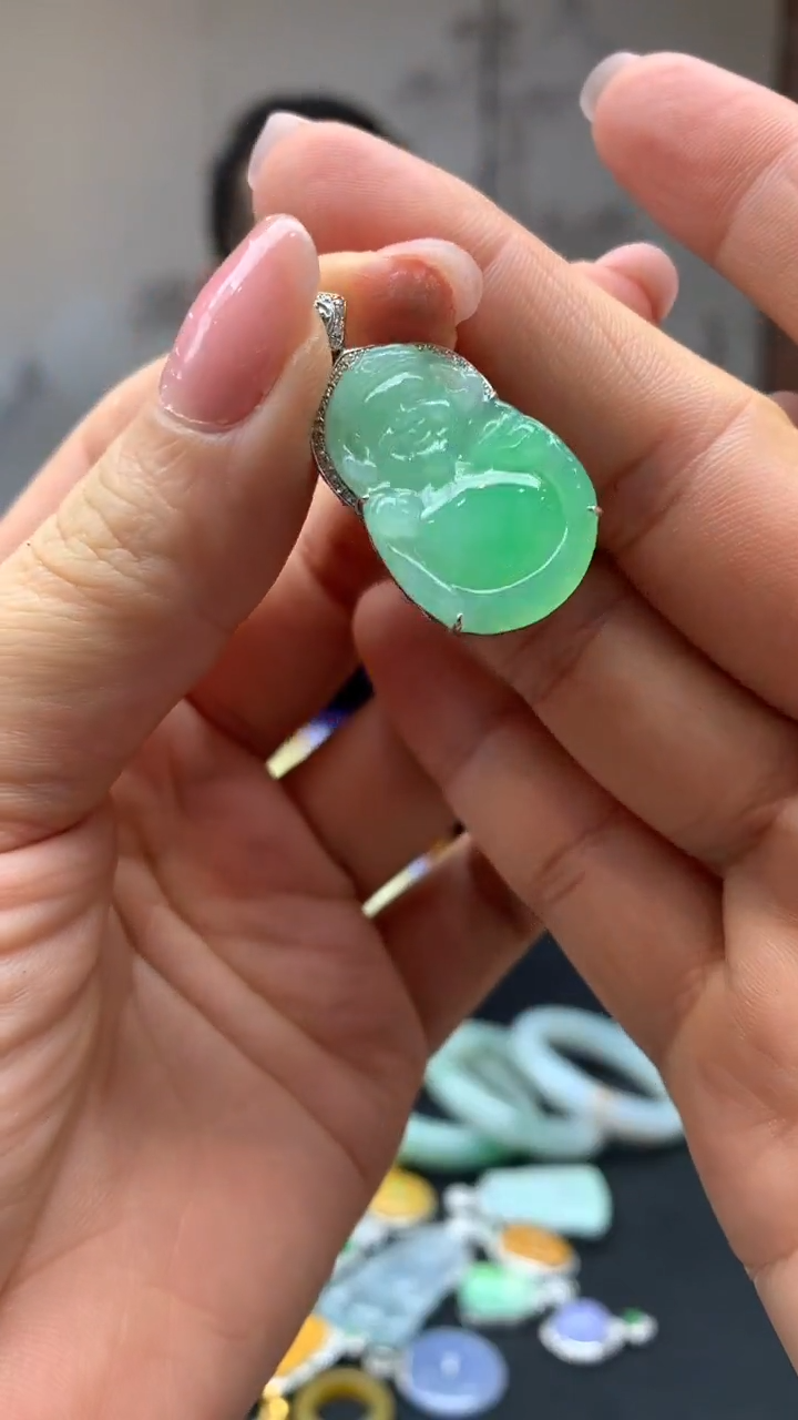 【闪购商品】翡翠颈饰18K金镶嵌5-天然翡翠