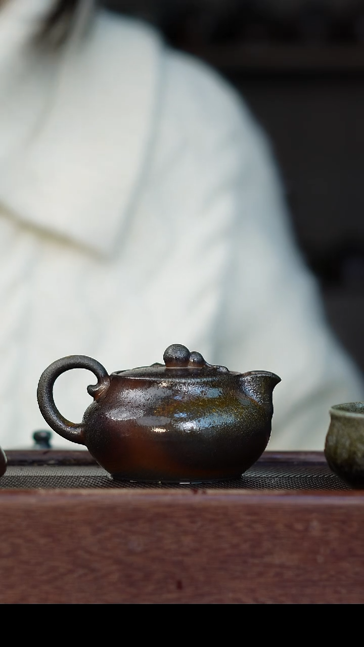 茶壶紫砂柴烧紫砂  天青葫芦150cc