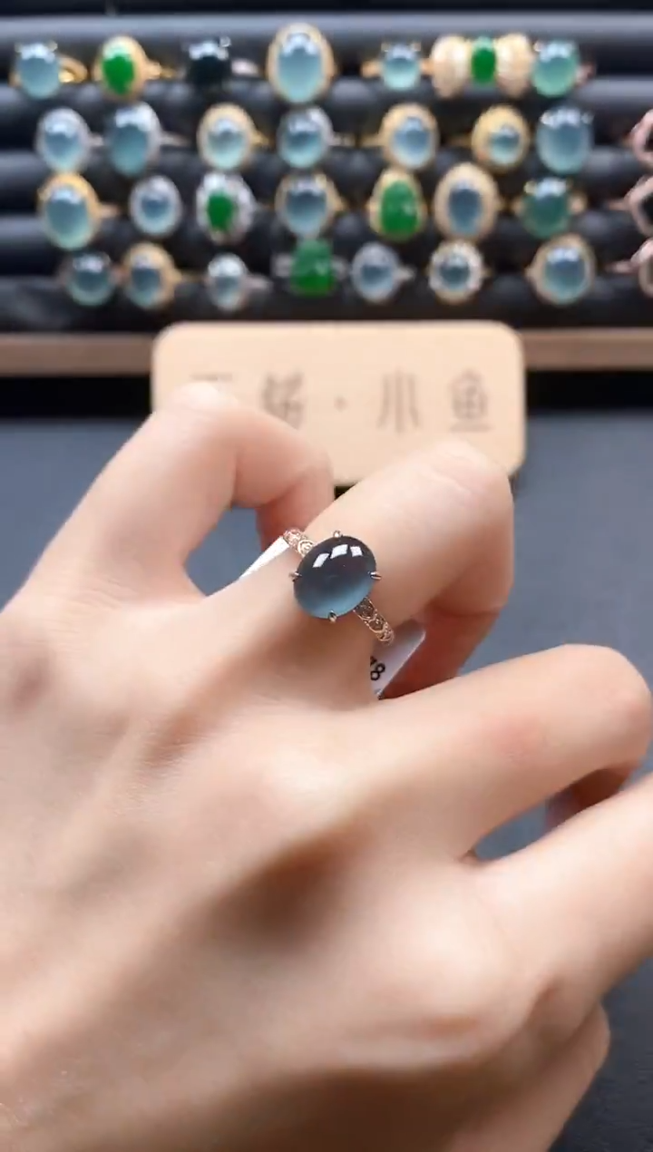 银S925镶嵌戒指翡翠51511