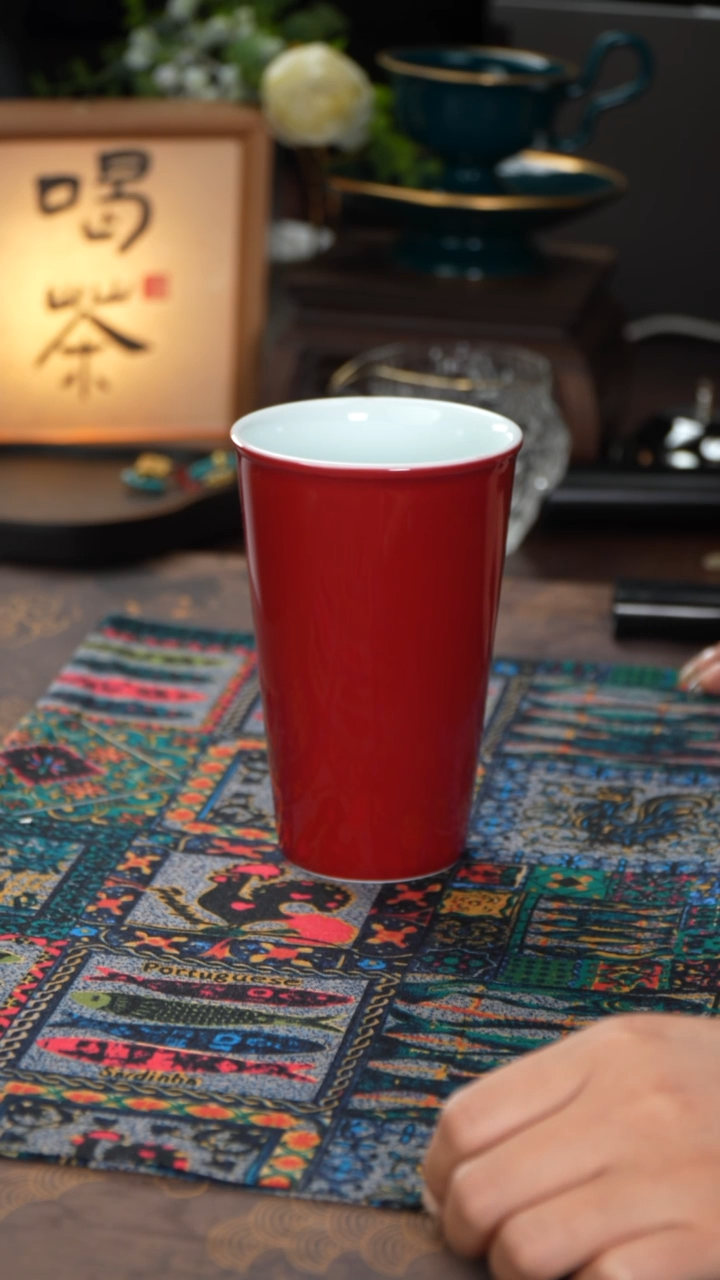 江壶见陶瓷宣德红可乐杯