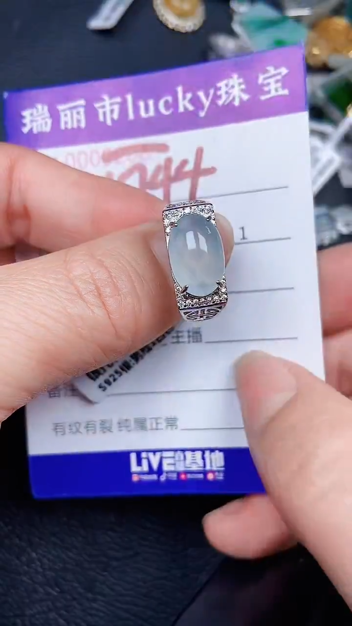 颈饰银S925镶嵌翡翠1744