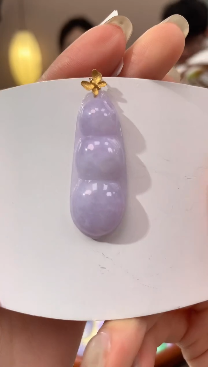 【闪购商品】翡翠颈饰18K金镶嵌天然缅甸a货翡翠