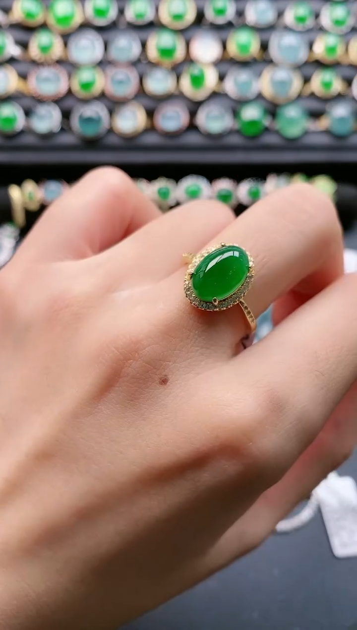 【闪购商品】翡翠戒指银S925镶嵌111111111