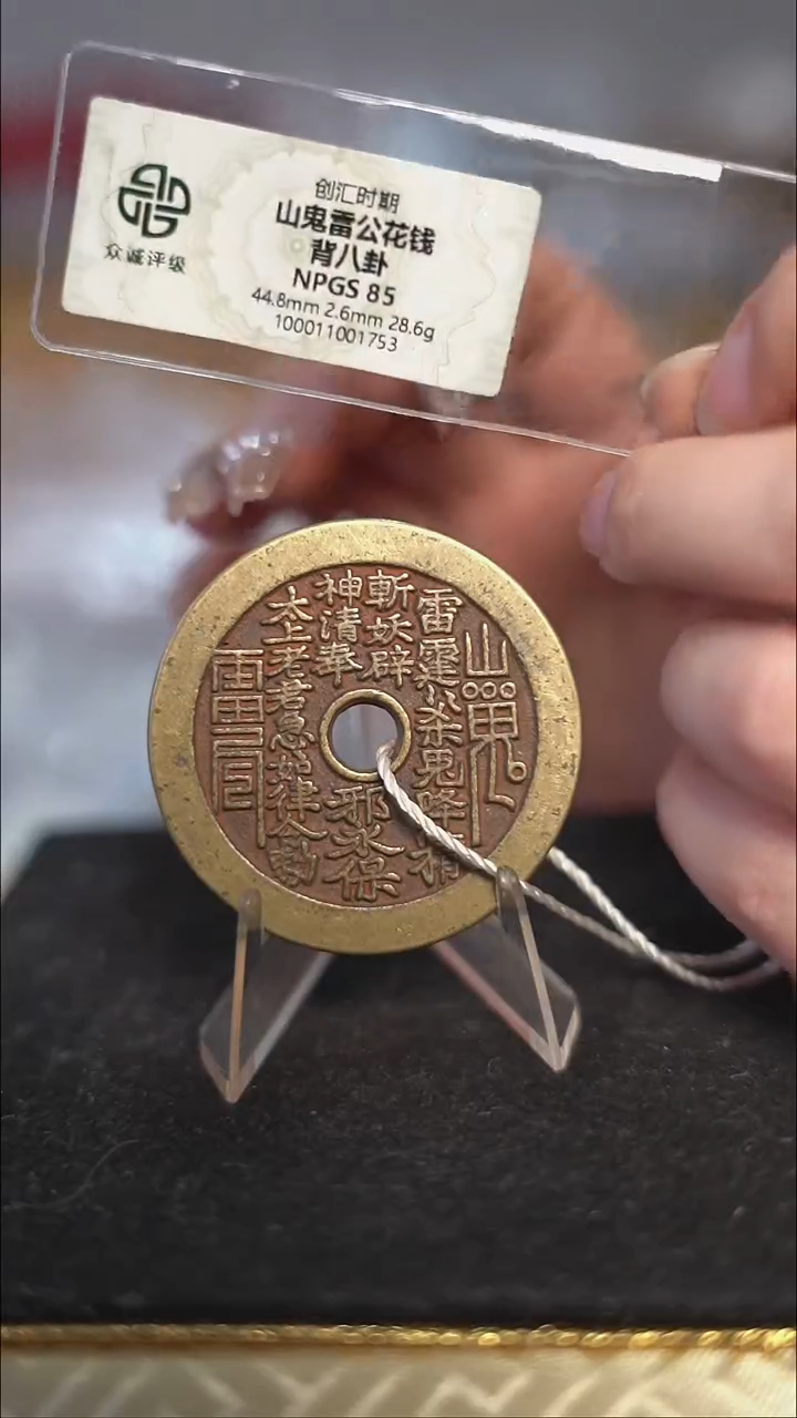 编号557山鬼背八卦花钱（配脖挂）