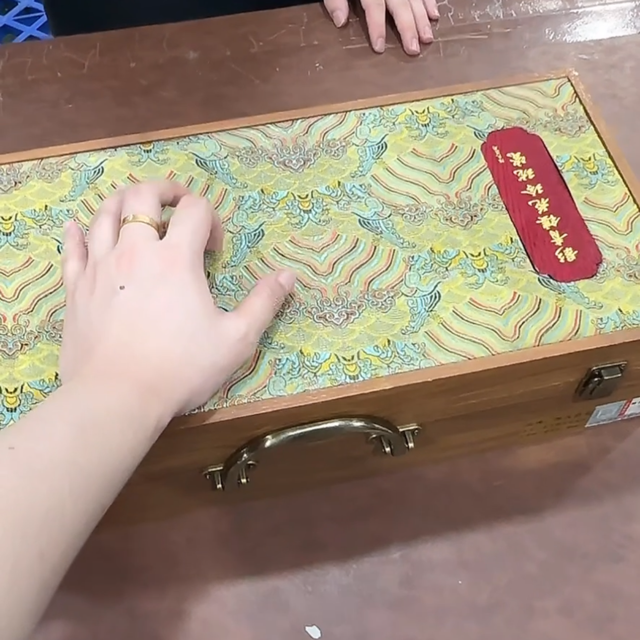 【闪购商品】刺绣礼盒竹节盖碗玲珑瓷套装家用新中式轻奢