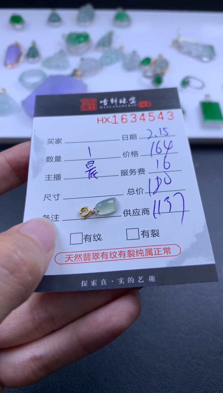 【闪购商品】翡翠挂件未镶嵌哈轩 挂件1