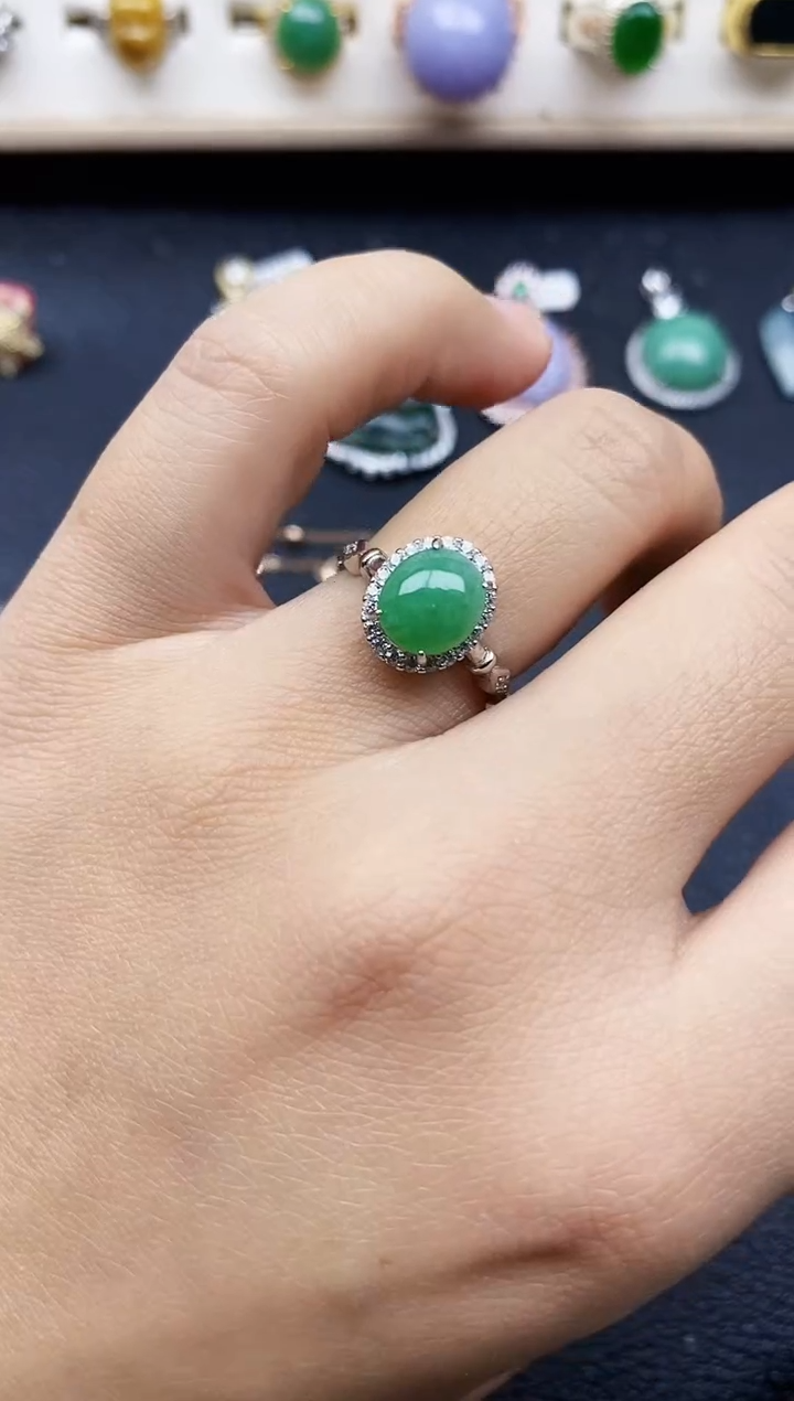 【闪购商品】翡翠戒指银S925镶嵌11111