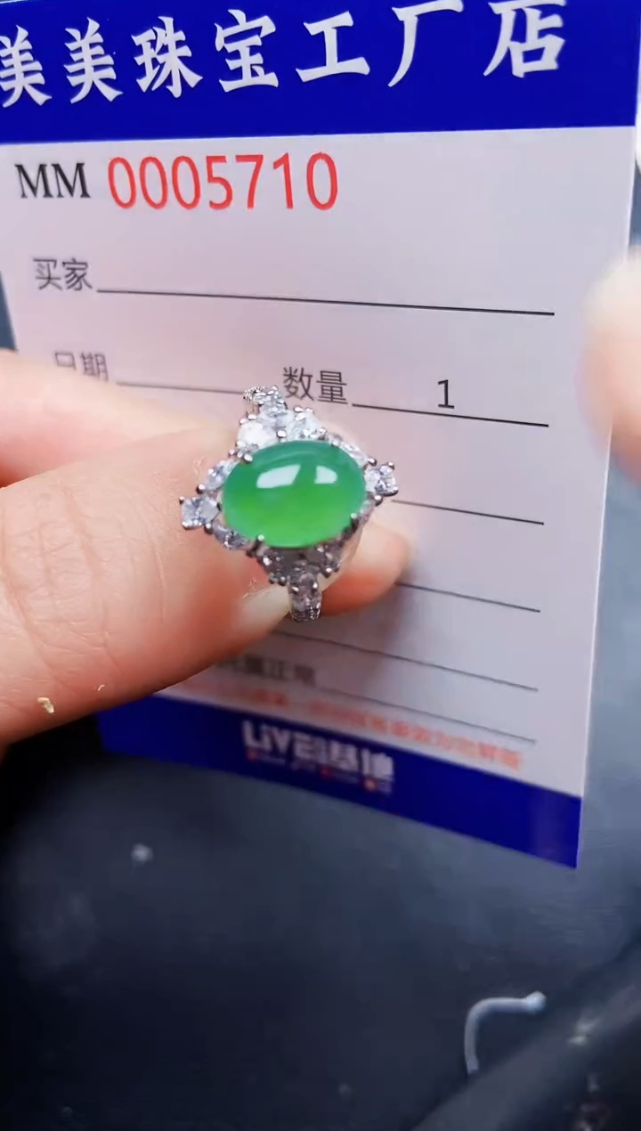 翡翠银S925镶嵌颈饰5710