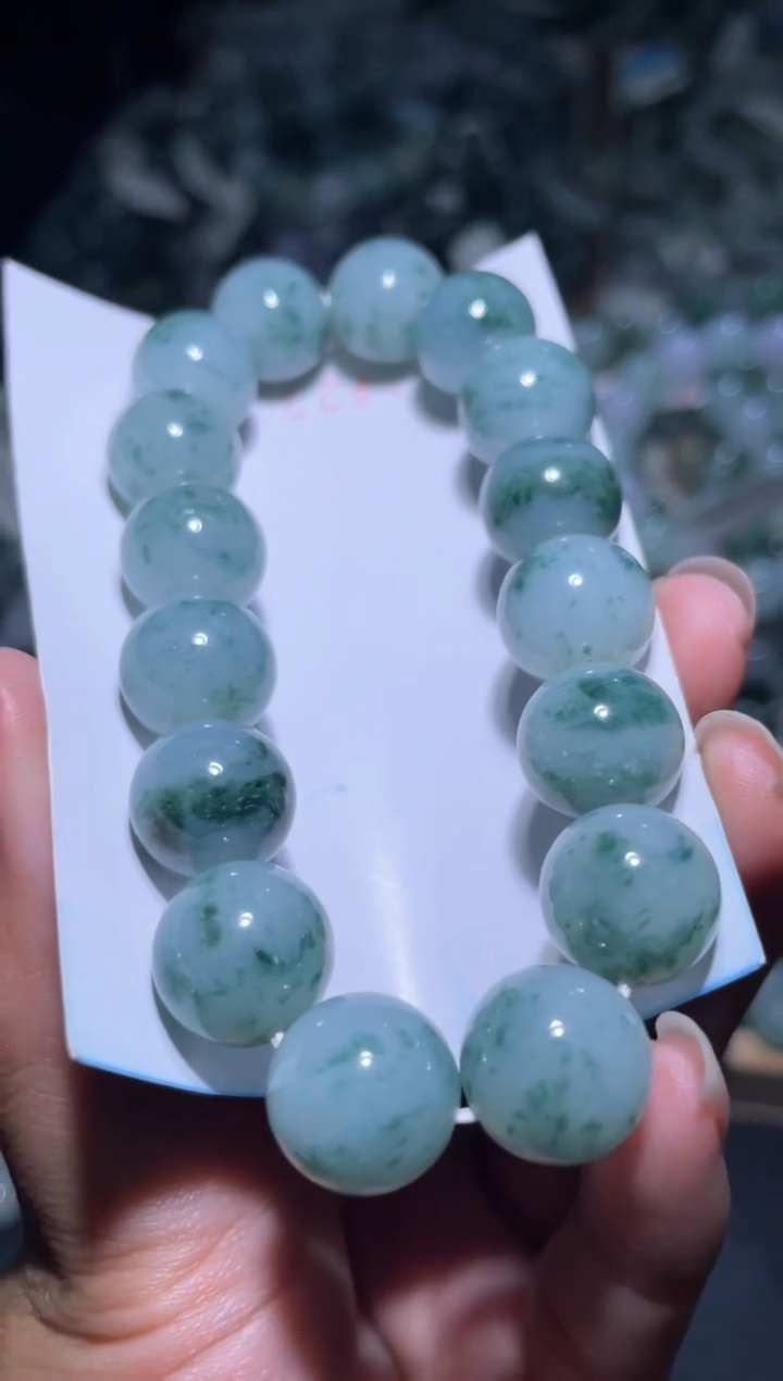 未镶嵌定制翡翠天然缅甸翡翠手串48
