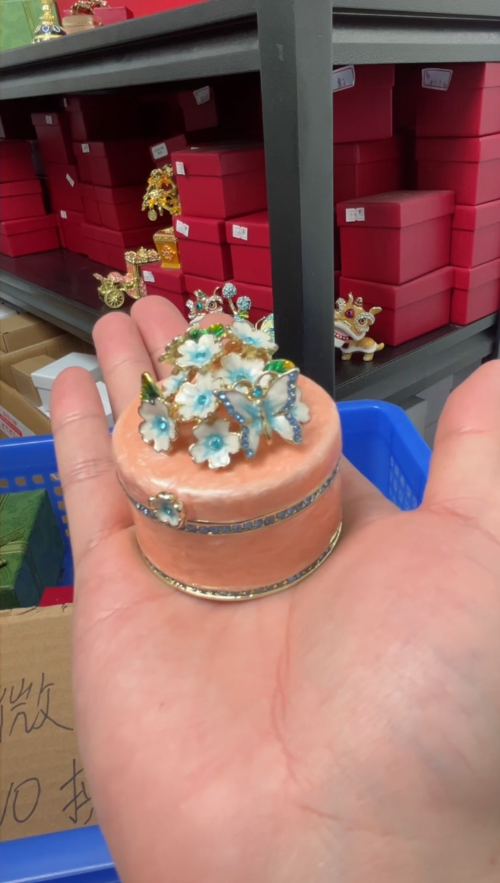 【闪购商品】瓷片 年货节福福价格高质珐琅彩合金摆件首饰盒