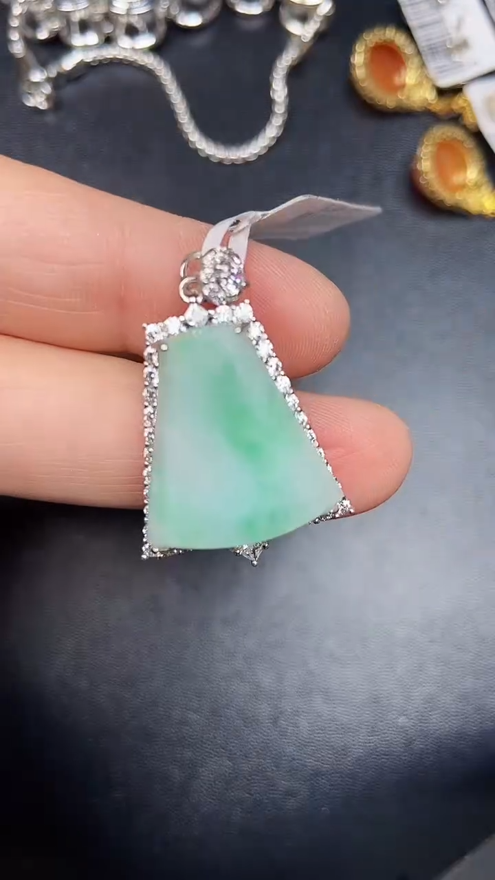 银S925镶嵌戒指翡翠7300