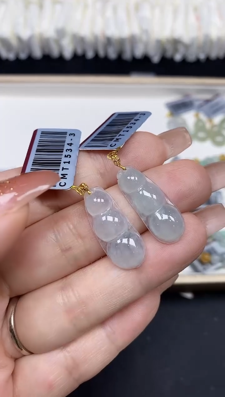 吊坠(不含链)18K金镶嵌翡翠18K金扣镶嵌多样性发其一@@CMT1534-3