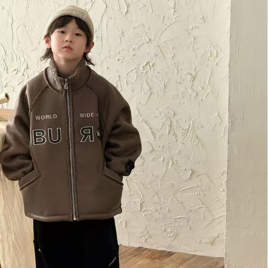 秋冬男童厚款绒外套咖色 8193驰系