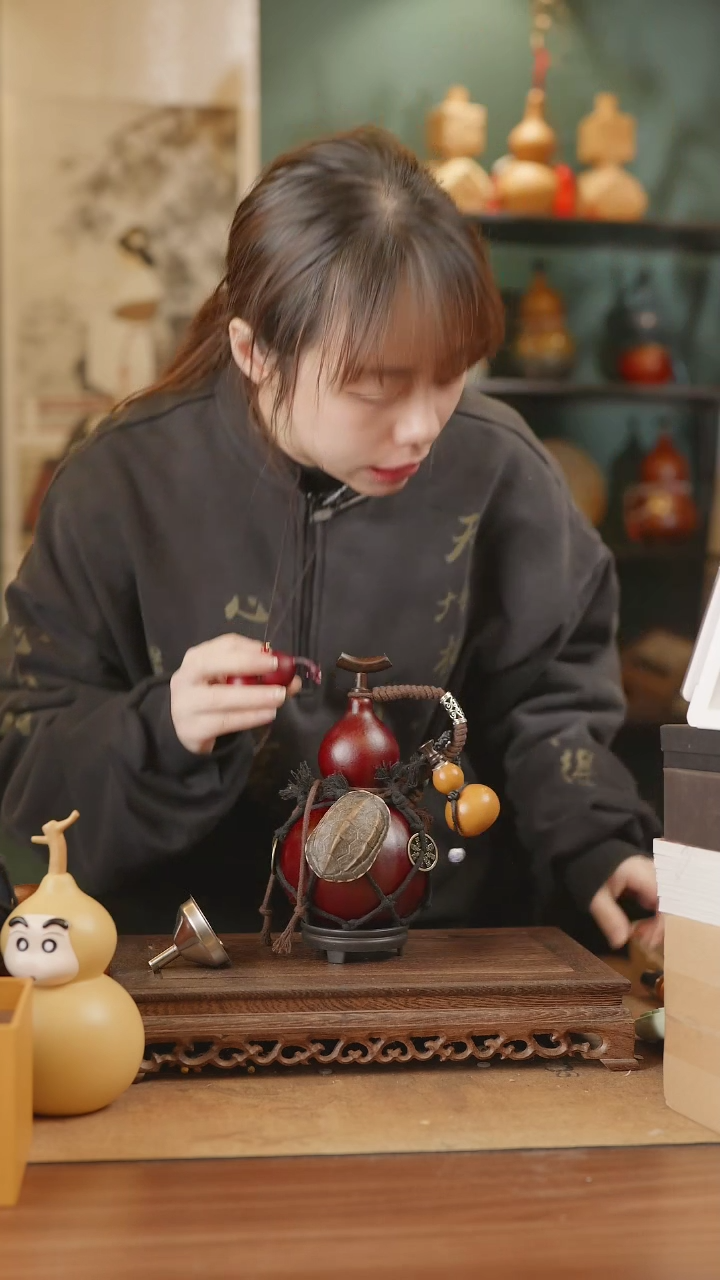 【闪购商品】282号精品天然大漆工艺防渗内胆酒葫芦~