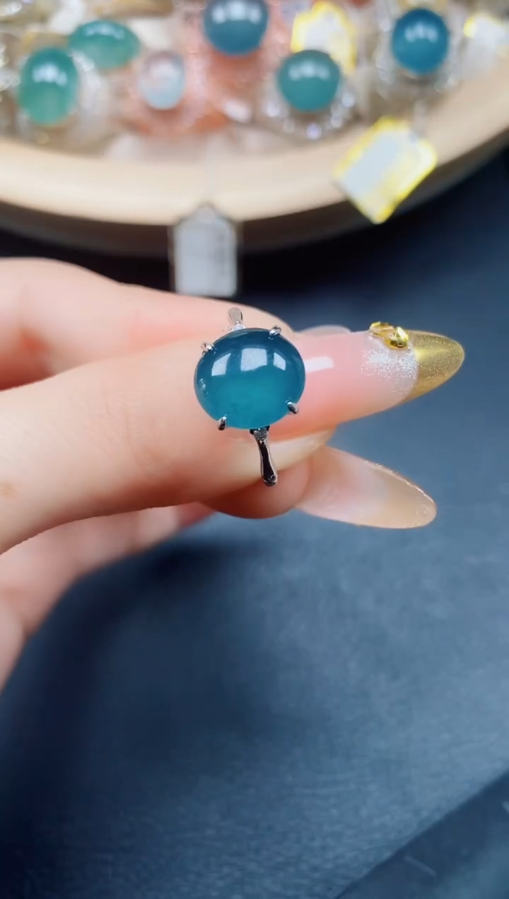 【闪购商品】翡翠戒指银S925镶嵌翡翠