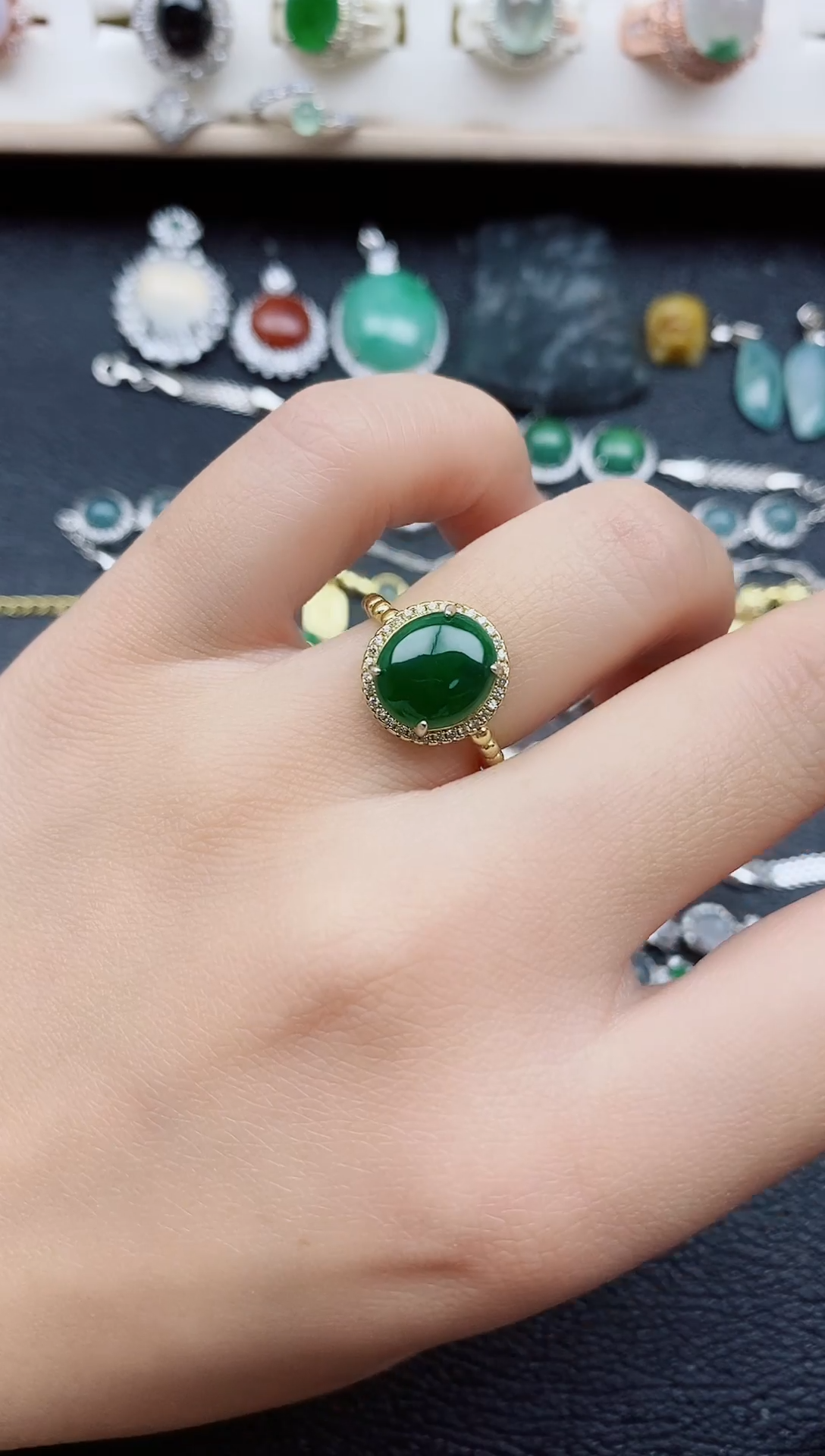 【闪购商品】翡翠戒指银S925镶嵌1111