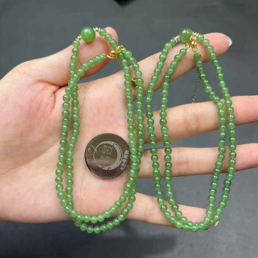 35700T03-3B6-和田玉珠链颈饰/约4+/约112颗/-多样性发其一