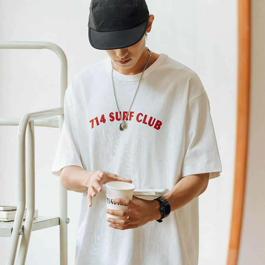 714street原创短袖t恤男女上衣潮牌情侣装美式T恤打底衫311190