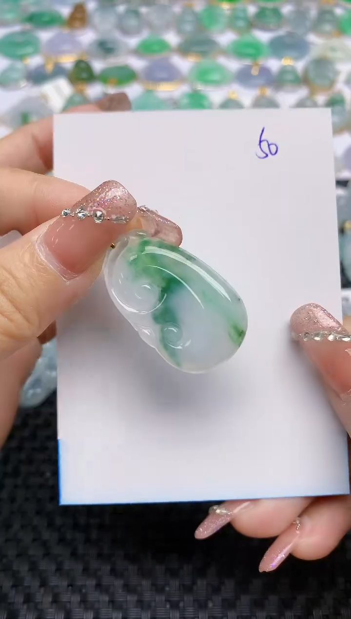 【闪购商品】翡翠颈饰18K金镶嵌天然A货翡翠 050