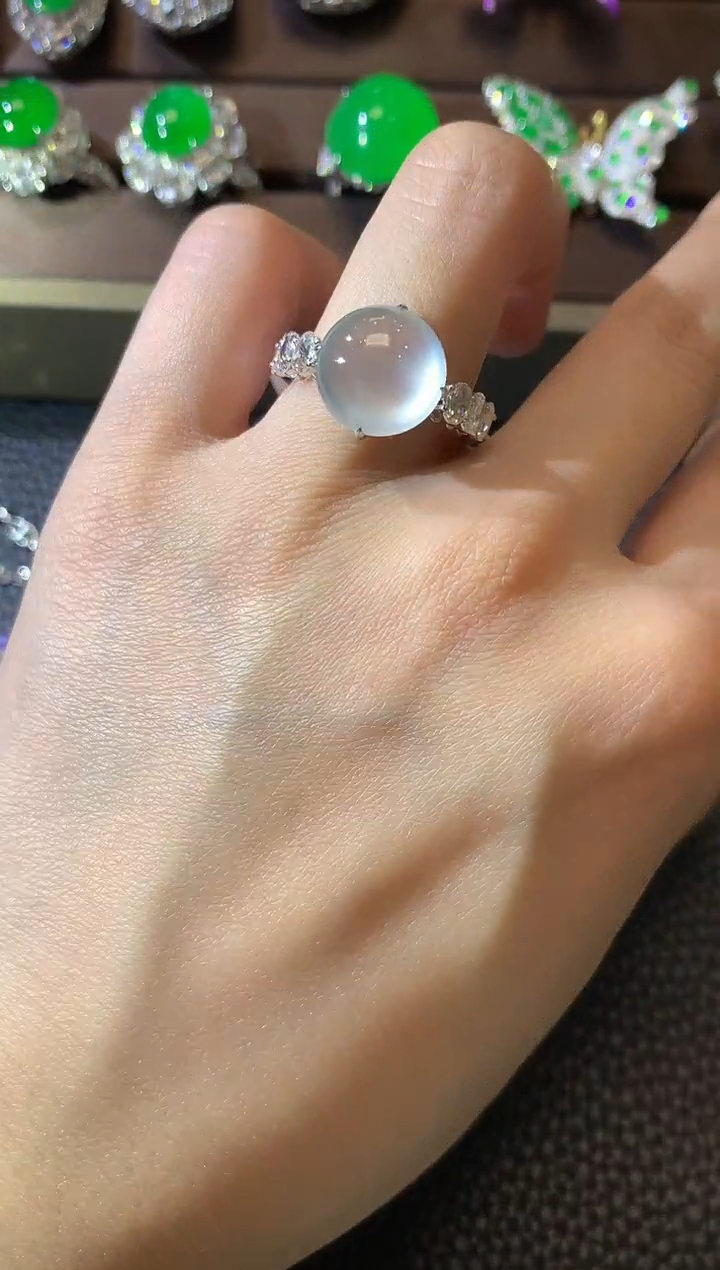 【闪购商品】翡翠戒指18K金镶嵌C45翡翠