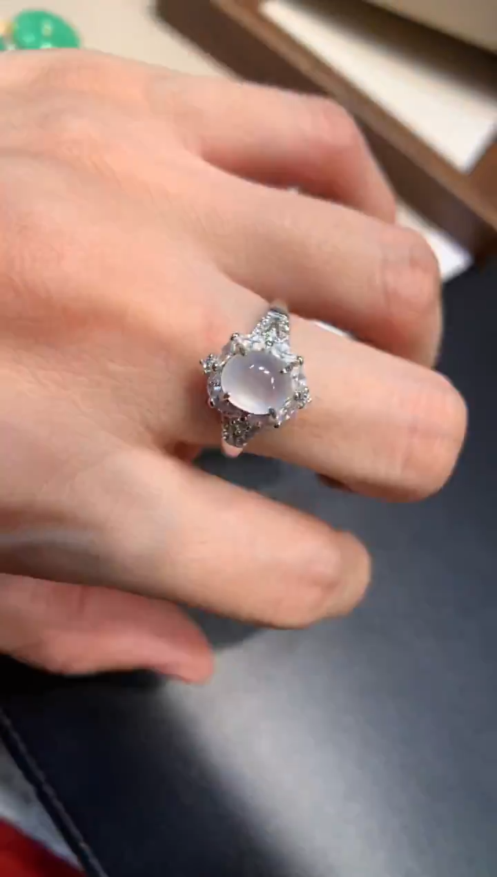 银S925镶嵌戒指翡翠戒指