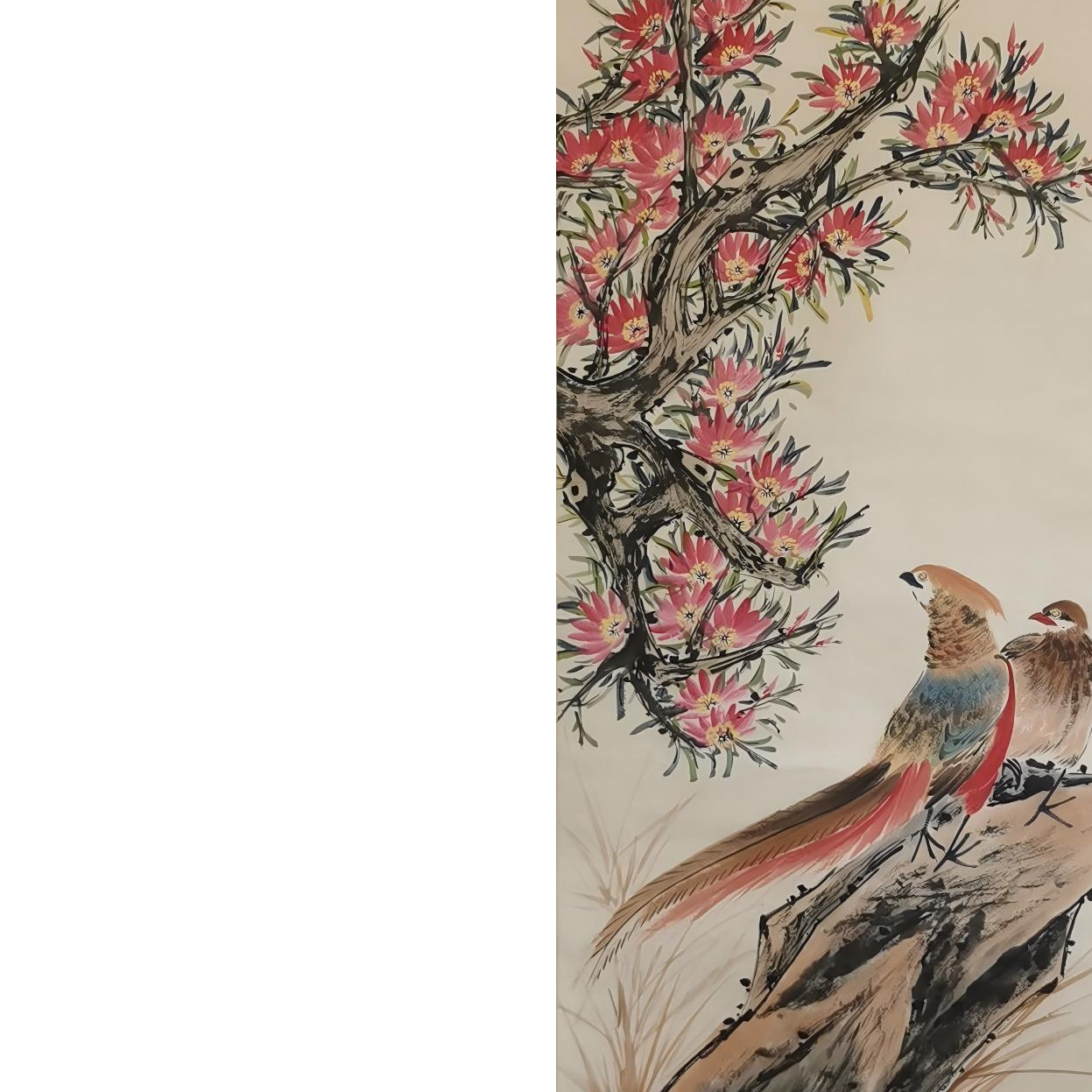 【辽拍】V240607-1-46《花鸟》（4.2平尺)  纸本立轴 DD8