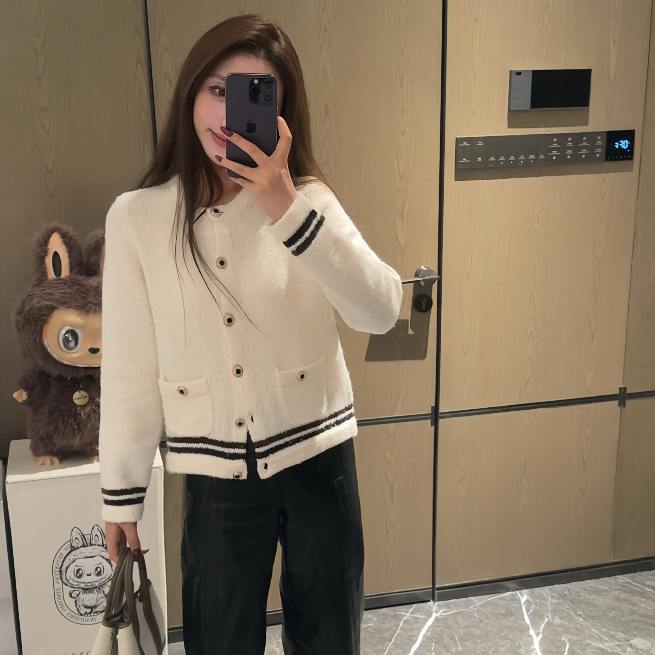 【财阀千金开衫】小香针织滑雪系列针织开衫上衣外套